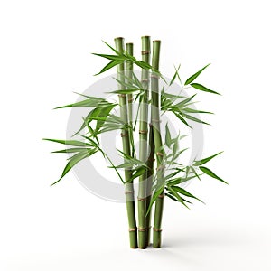 Image of green bamboo tree on white background. Nature. Illustration, Generative AI