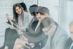 Image of a group of candidates waiting for an interview