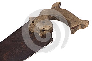 Image of handsaw with wood handle