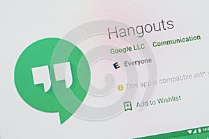 Hangouts App Icon. Selective focus.