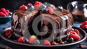 Chocolate Cake with Rich, Fudgy Frosting: Perfect Indulgence photo
