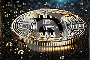 3d amazing visual effects of bitcoin burning in fire placing on wood photo