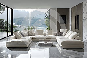 Opulent high-end architectural design of a luxury living room photo