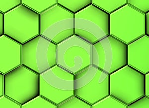 Image of 3d greenish hexagons
