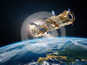 satellite orbiting earth generated by Ai