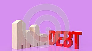 The image for Household debt or property concept 3d rendering