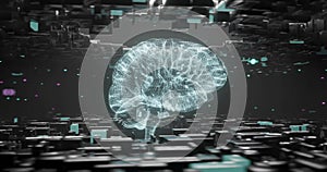 Image of human brain connections over black background