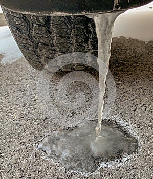 Image of icicle under a vehicle