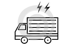 Image icon of a 2-ton truck making noise