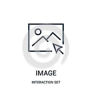 image icon vector from interaction set collection. Thin line image outline icon vector illustration