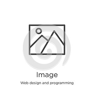 image icon vector from web design and programming collection. Thin line image outline icon vector illustration. Outline, thin line