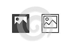 Image icons flat design with 2 style icons black and white.