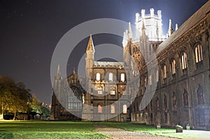 Image of illuminated Ely cathedral at night