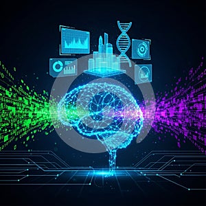 This image illustrates the integration of technology, data, a