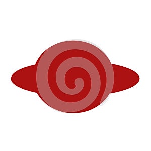This image is an illustration of an & x22;upo& x22; or flying saucer with a red color pattern.