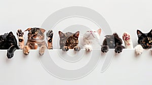 The image includes a row of cats and dogs with their paws hanging over a white banner. The image is sized to fit a