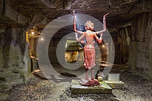 Image of Indian deity at Hanibe caves, Komatsu, Ishikawa Prefecture, Japan