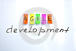 Image inscriptions of agile development.