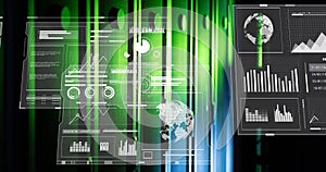 Image of interfaces with data processing against computer server room