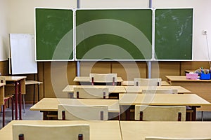 Interior of a modern school classroom