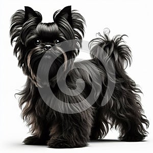 Image of isolated affenpinscher against pure white background, ideal for presentations