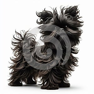 Image of isolated affenpinscher against pure white background, ideal for presentations