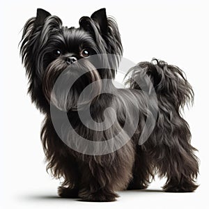 Image of isolated affenpinscher against pure white background, ideal for presentations