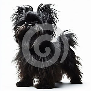Image of isolated affenpinscher against pure white background, ideal for presentations