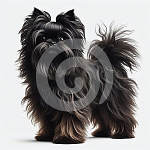 Image of isolated affenpinscher against pure white background, ideal for presentations