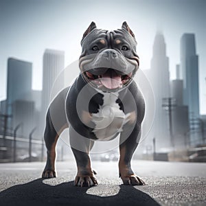 Image of isolated American bully against pure white background, ideal for presentations
