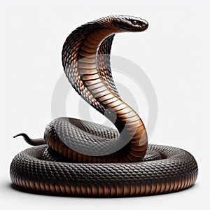 Image of isolated cobra against pure white background, ideal for presentations