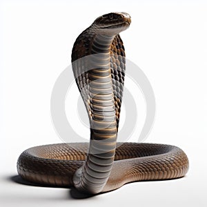 Image of isolated cobra against pure white background, ideal for presentations