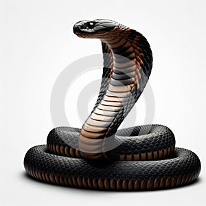 Image of isolated cobra against pure white background, ideal for presentations