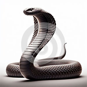 Image of isolated cobra against pure white background, ideal for presentations