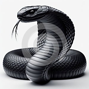 Image of isolated cobra against pure white background, ideal for presentations