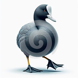 Image of isolated coot against pure white background, ideal for presentations