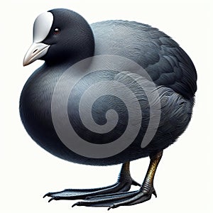 Image of isolated coot against pure white background, ideal for presentations