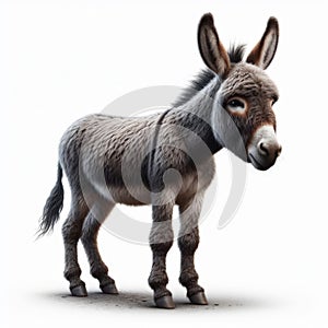 Image of isolated donkey against pure white background, ideal for presentations