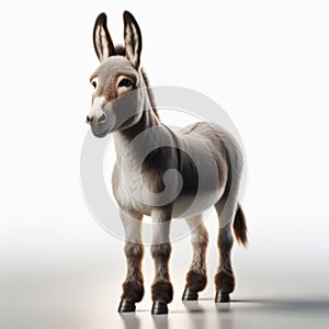 Image of isolated donkey against pure white background, ideal for presentations