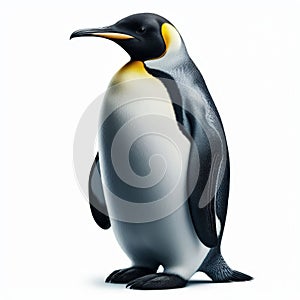 Image of isolated emperor penguin against pure white background, ideal for presentations