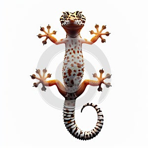 Image of isolated gecko against pure white background, ideal for presentations