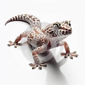 Image of isolated gecko against pure white background, ideal for presentations