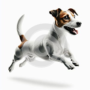 Image of isolated Jack Russell against pure white background, ideal for presentations
