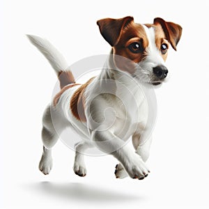 Image of isolated Jack Russell against pure white background, ideal for presentations
