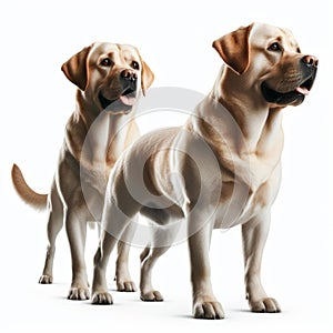 Image of isolated Labrador against pure white background, ideal for presentations