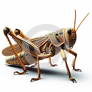 Image of isolated locust against pure white background, ideal for presentations