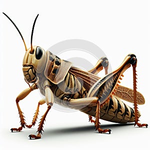 Image of isolated locust against pure white background, ideal for presentations