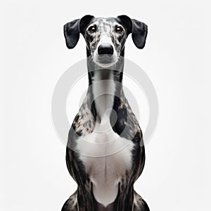 Image of isolated lurcher against pure white background, ideal for presentations