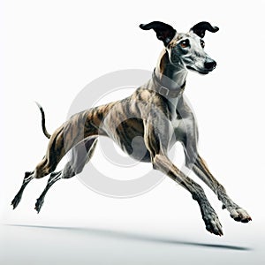 Image of isolated lurcher against pure white background, ideal for presentations
