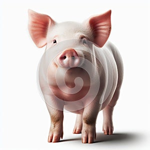 Image of isolated pig against pure white background, ideal for presentations